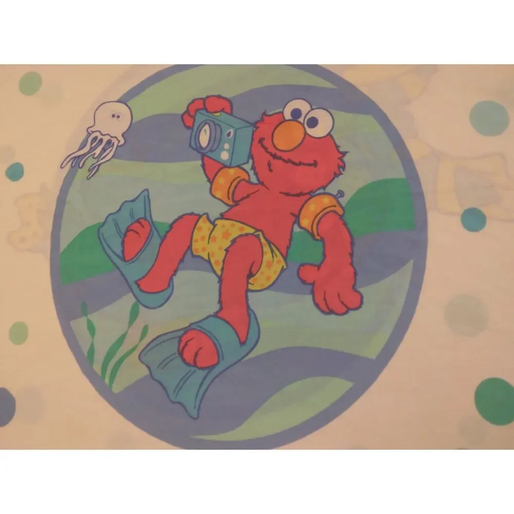 Vintage Pillow Case Elmo Cookie Monster Sesame Street USA